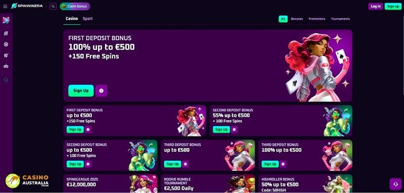 Spinwinera rejestracja i pierwsze kroki – Katalog gier - co znajdziesz po zalogowaniu